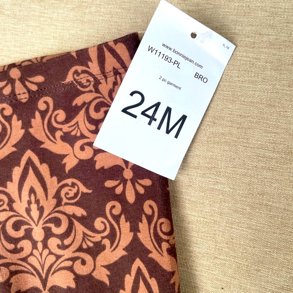 Bonnie Baby, 2 piece matching outfit, Brown, Pink & Green, Size 24 Month - Picture 6 of 7